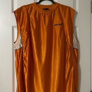 Men's Orange Sleeveless Shirt vi taje basketball jersey, 90 s style collectible